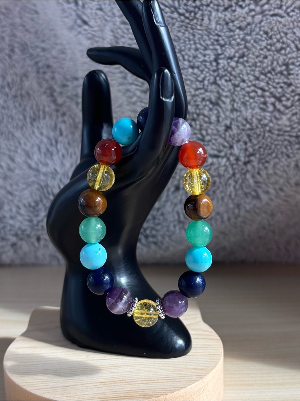 Natural Gemstone Chakra Beaded Bracelet